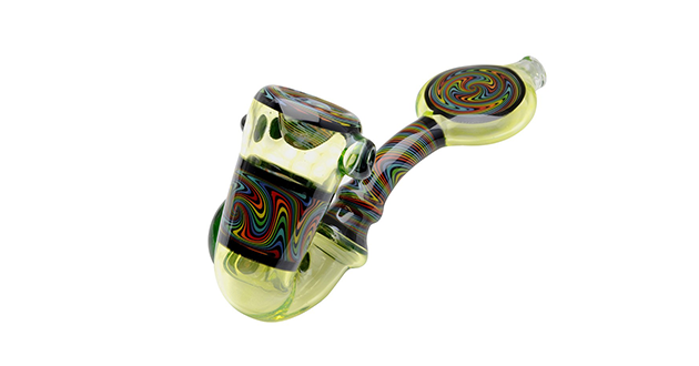 Glass Sherlock Pipe with Colored Illuminate Glass