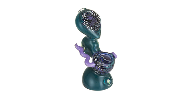 Mini Glass Bubbler with Opal Marble